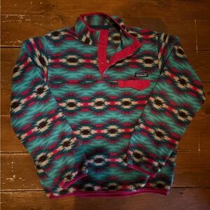 Patagonia Synchilla Teal and Pink Fleece